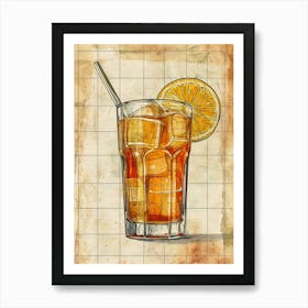 Cocktail Watercolour Inspired 3 Art Print