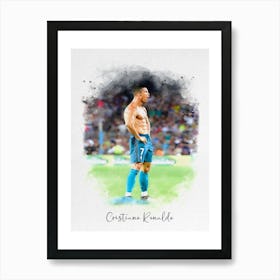 Cristiano Ronaldo Real Madrid Watercolor Art Print