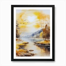 Sunset By The Lake 11 Art Print