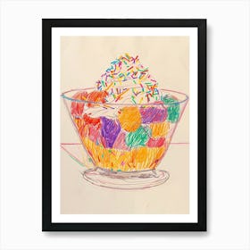 Jelly Trifle Children S Scribble Style 3 Art Print