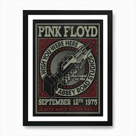 Pink Floyd Wish You Were Here Abbey Road Studios September 12th 1975 Poster Art Print