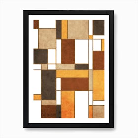 Earth Hues And Mondrian White 2 Art Print