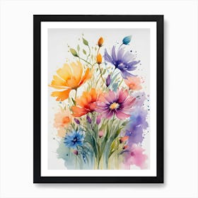 Watercolor Flowers 13 Art Print