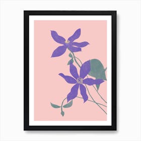 Abstract Purple Flower Affiche