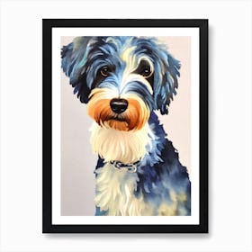 Kerry Blue Terrier Watercolour Dog Art Print