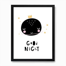Scandi Good Night Planet Art Print