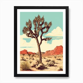  Retro Illustration Of A Joshua Tree By Desert Spring 4 Art Print