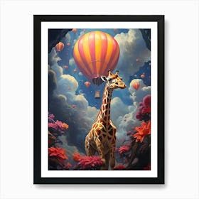 Giraffe In The Sky Art Print