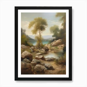 Forest Lake,Vintage Oil Painting,Farm Wall Decorations,Vintage Landscape,Vintage Landscape Oil Painting.9 1 Poster