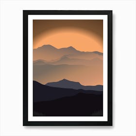 Sunset Over Mountains Art Print