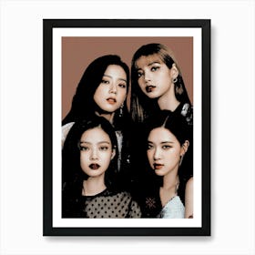 black pink band music Art Print