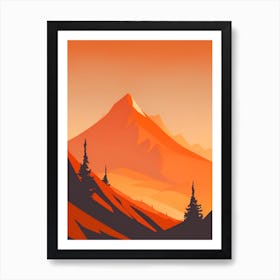 Misty Mountains Vertical Background In Orange Tone 27 Art Print