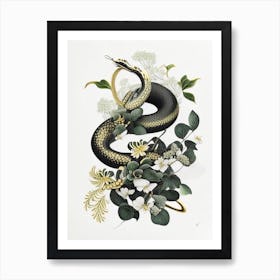 Eastern Green Mamba Gold And Black Art Print