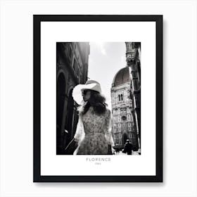Poster Of Florence, Italy, Black And White Analogue Photography 3 Art Print