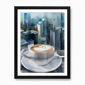 Coffee And Cityscape Art Print