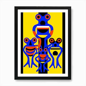 Frogs Abstract Pop Art 4 Art Print