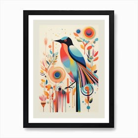 Colourful Scandi Bird Barn Swallow 3 Art Print