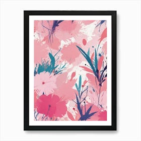 Pink Floral Pattern Art Print