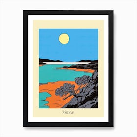 Poster Of Minimal Design Style Of Sardinia, Italy 1 Art Print