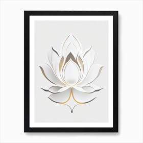 White Lotus Retro Minimal 6 Art Print