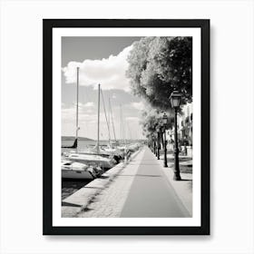 Saint Tropez, France, Black And White Old Photo 2 Art Print