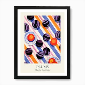 Marche Aux Fruits Plums Fruit Summer Illustration 2 Art Print