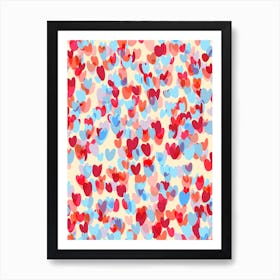 Overlapped Sweet Hearts Art Print