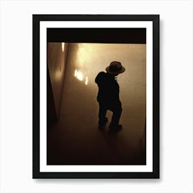 Mysterious Figure Wearing a Panama Hat in London Art Print