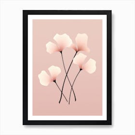 Pink Flowers On A Pink Background Art Print