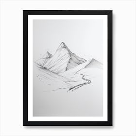 Cerro Mercedario Argentina Line Drawing 1 Art Print