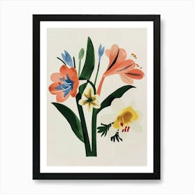 Painted Florals Amaryllis 3 Art Print