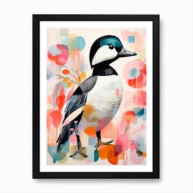 Bird Painting Collage Bufflehead 2 Art Print