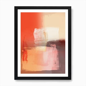 Abstract Brushmarks Orange Pinks Art Print