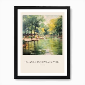 Suan Luang Rama Ix Park Bangkok Thailand 2 Vintage Cezanne Inspired Poster Art Print