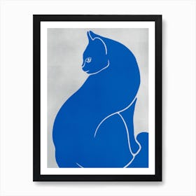 Blue Cat. Matisse inspired Art Print