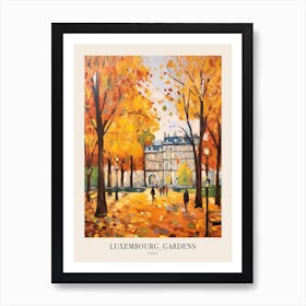 Autumn City Park Painting Luxembourg Gardens Paris Poster Art Print