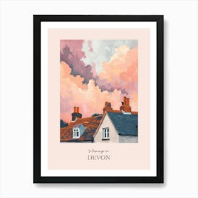 Mornings In Devon Rooftops Morning Skyline 3 Art Print