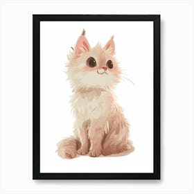 Laperm Cat Clipart Illustration 2 Art Print