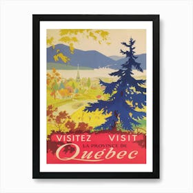 Quebec Canada Vintage TravelPoster Art Print