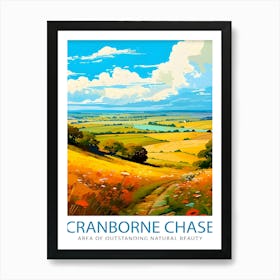 Cranborne Chase Aonb Print English Countryside Art Rural Landscape Poster Dorset Wiltshire Scenery Wall Decor Uk Nature Reserve Illustration 2 Art Print