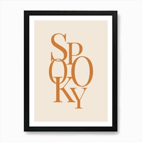 Modern Spooky Typography - Orange & White Art Print