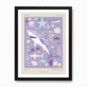 Purple Bamboo Shark Illustration 1 Poster Art Print