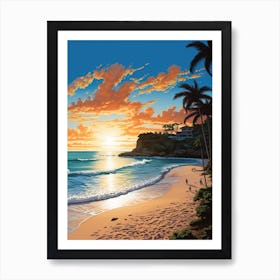 Painting That Depicts Carlisle Bay Beach Barbados 4 Art Print