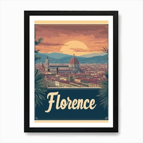 Aihrgdesign A Mid Century Modern Travel Poster For Florence Art Print