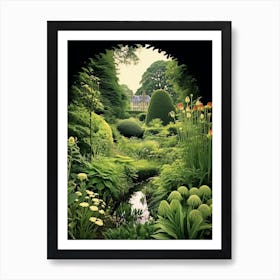 Hidcote Manor Garden United Kingdom Henri Rousseau Style 1 Art Print