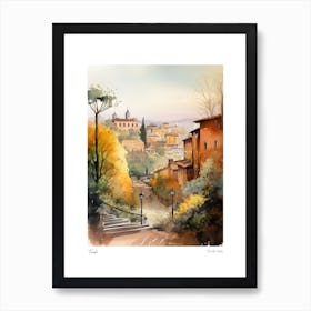 Tivoli, Italy 2 Watercolour Travel Poster Art Print