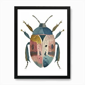 Colourful Insect Illustration June Bug 15 Art Print