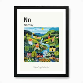 Kids Travel Alphabet  Norway 3 Art Print