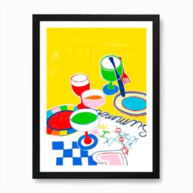 Games at the dinner table Art Print