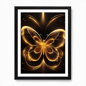 Golden Butterfly 2 Art Print